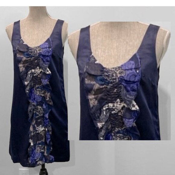 Club Monaco Blue Silk Sleeveless dress size 4 - Picture 2 of 15